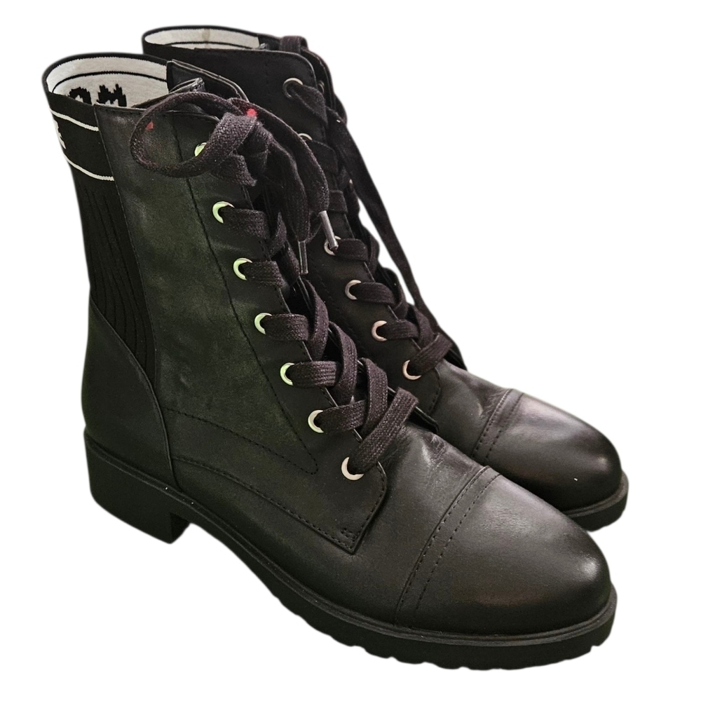 Disney X Aldo Mickey Mouse Black Combat boots Lace Up Size 8